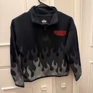 Stranger Things Youth 7/8 Quarter Zip Flame Sweatshirt